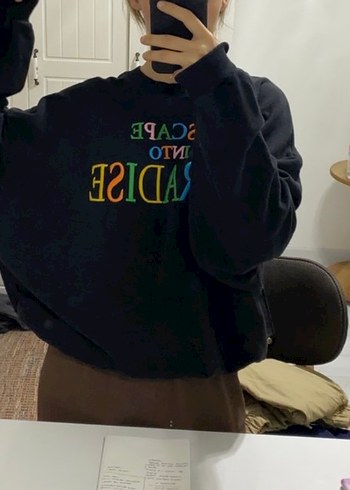 l Beden çeşitli Renk Renkli Baskılı Oversize Sweatshirt
