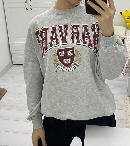 s Beden gri Renk Harvard baskılı sweatshirt