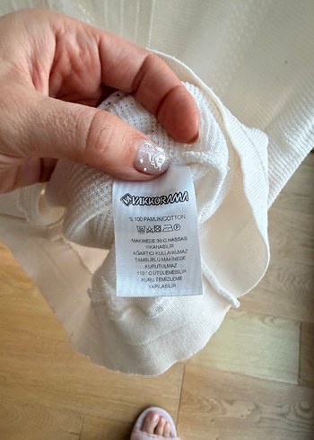 Vakkorama Erkek Beyaz V Yakalı Örgü Kısa Kollu Tişört - Görsel 4