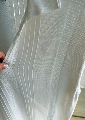 Vakkorama Erkek Beyaz V Yakalı Örgü Kısa Kollu Tişört - Görsel 5