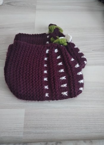 Kızlar için Nakışlı Örgü Sıcak patik - Görsel 2