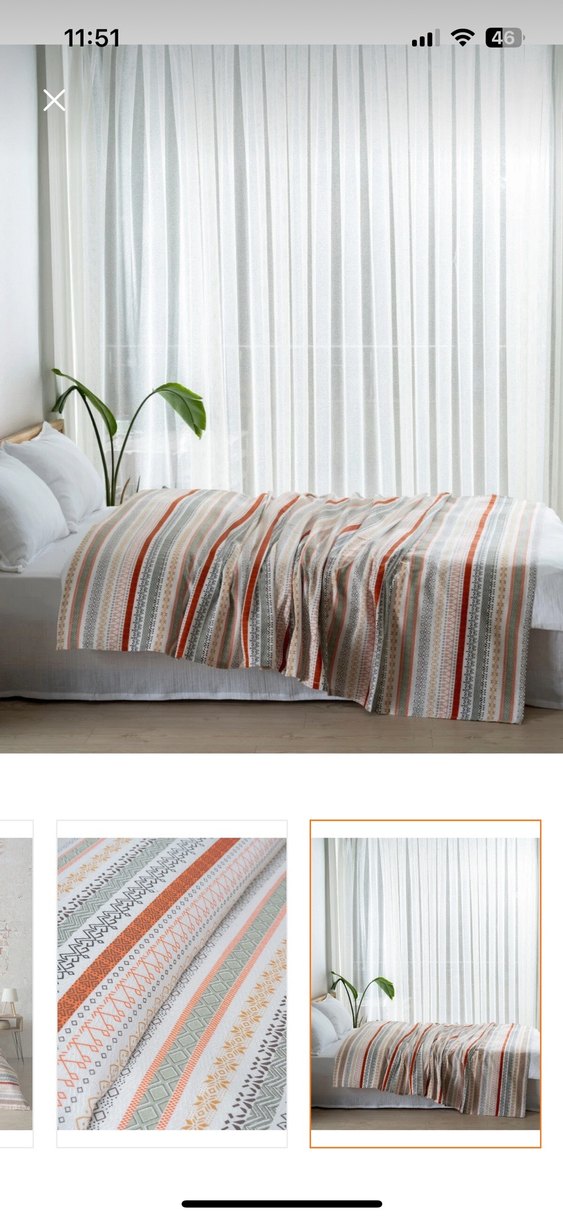 Çizgili Çok Renkli Yatak Örtüsü - Görsel 2