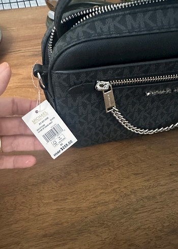 Beden Zincir Detaylı Siyah Michael Kors Çapraz Çanta