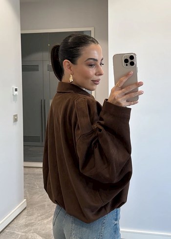 Diğer Kahverengi Süet Salaş Street Wear Ceket
