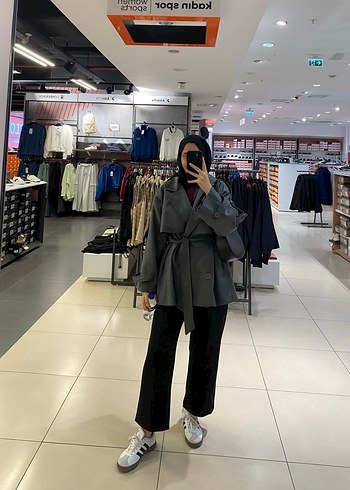 Oversize düşük omuz trençkot