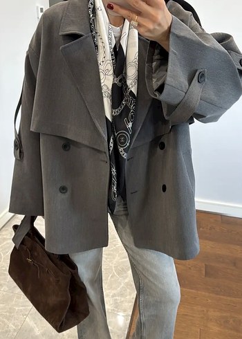 Zara Oversize düşük omuz trençkot