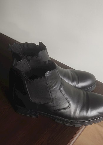 Siyah Deri Tokalı Erkek Bot - Görsel 4