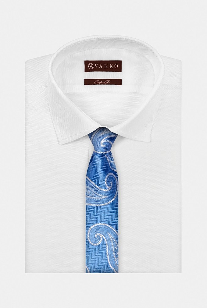 Vakko Damla Desenli İpek Kravat - Görsel 2