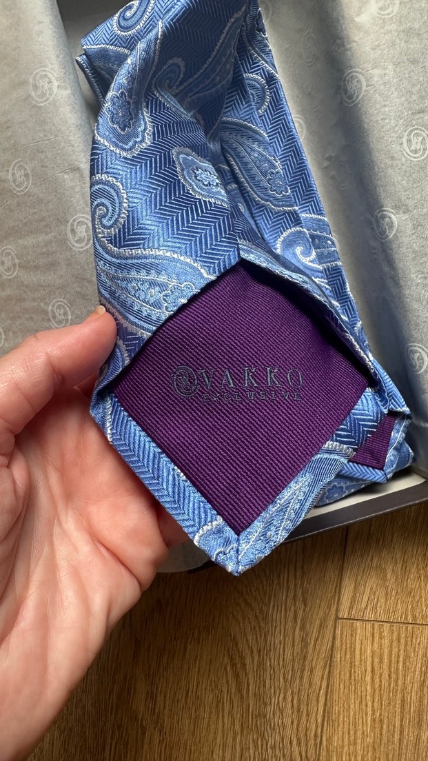 Vakko Damla Desenli İpek Kravat - Görsel 5