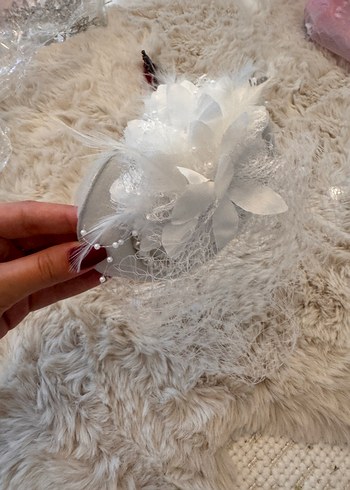 Dantel Detaylı Beyaz Vintage Gelin Aksesuarı - Görsel 4