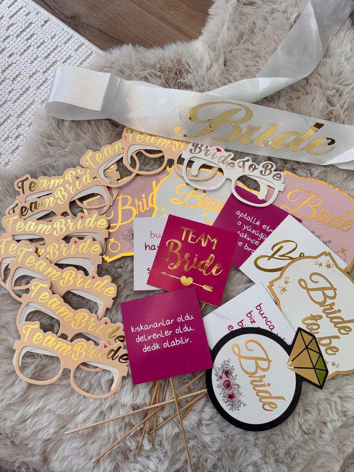 Altın Renkli Team Bride Parti Gözlüğü - Görsel 5