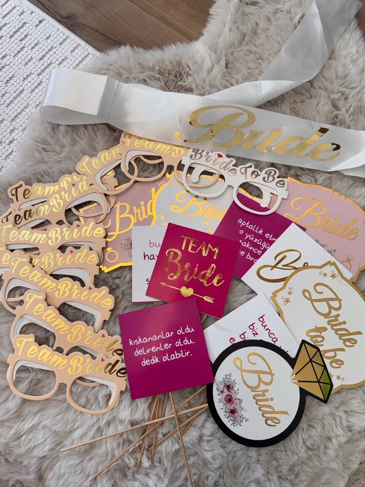 Altın Renkli Team Bride Parti Gözlüğü - Görsel 3