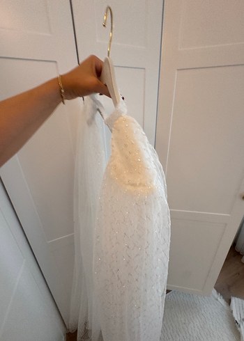 Beyaz ışıltılı pelerin - Görsel 5