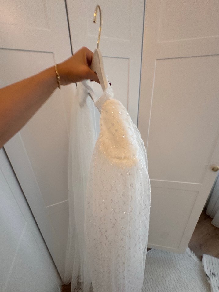 Beyaz ışıltılı pelerin - Görsel 5