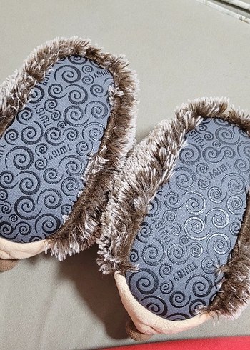 Gri Peluş Kirpi Kız Ev Terliği patik peluş - Görsel 4