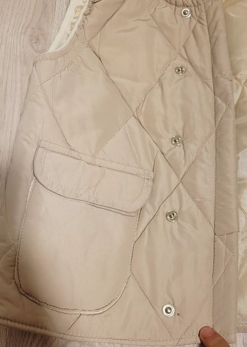 Bej Düğmeli çocuk Yelek - Görsel 4