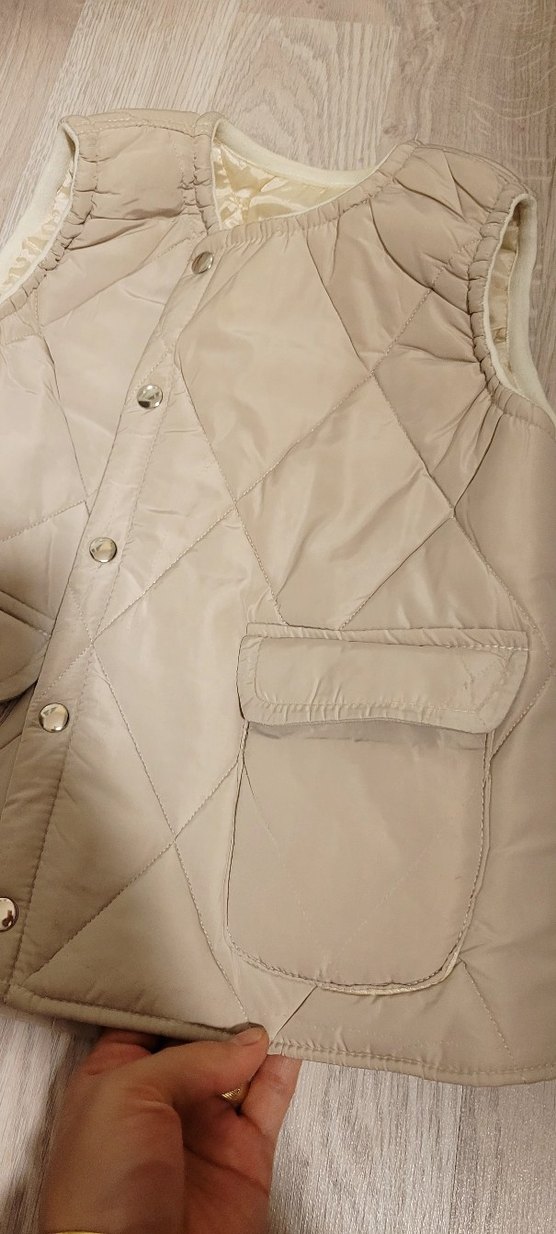 Bej Düğmeli çocuk Yelek - Görsel 2