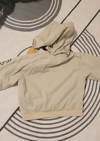 Bej Kapüşonlu Fermuarlı Erkek Çocuk Ceketi çift taraflı - Görsel 8