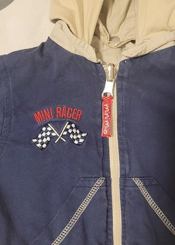 Bej Kapüşonlu Fermuarlı Erkek Çocuk Ceketi çift taraflı - Görsel 6