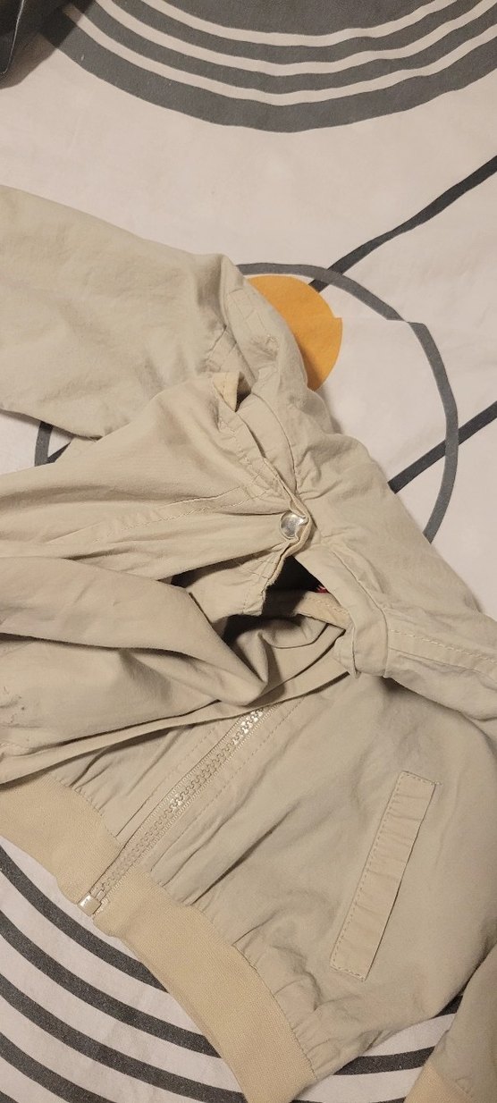 Bej Kapüşonlu Fermuarlı Erkek Çocuk Ceketi çift taraflı - Görsel 5