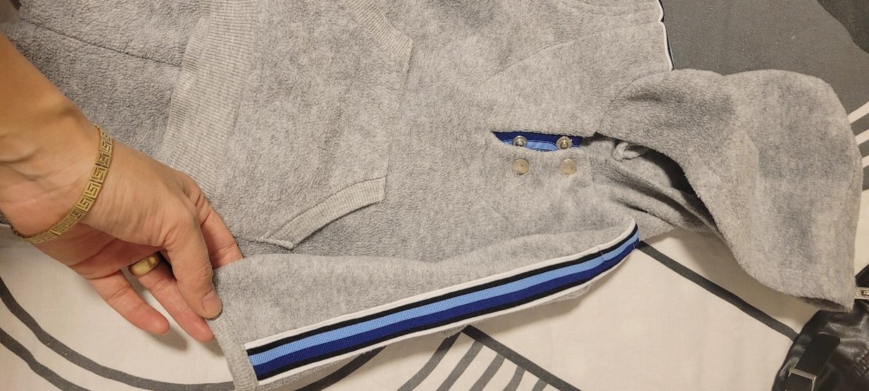 Erkek Çocuk Gri Kapüşonlu Fermuarlı Eşofman - Görsel 3