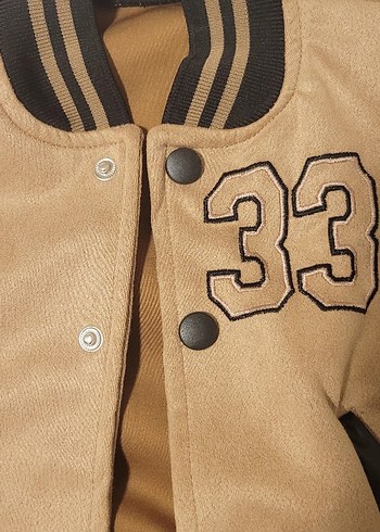 Düğmeli Bej Erkek Çocuk Deri Ceket - Görsel 3