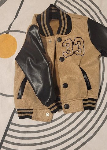 Düğmeli Bej Erkek Çocuk Deri Ceket - Görsel 2