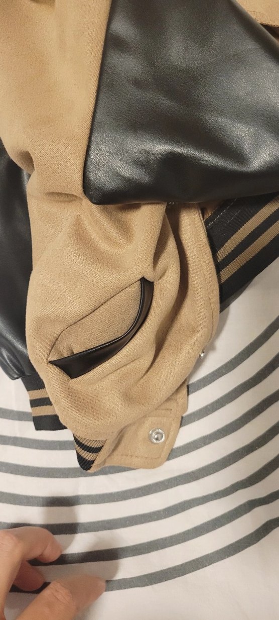 Düğmeli Bej Erkek Çocuk Deri Ceket - Görsel 4