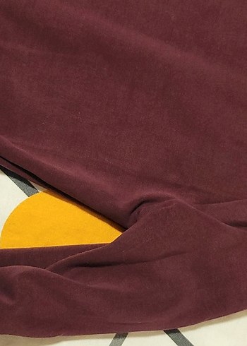 Bordo Süet Yaka ve Uzun Kollu kadın tek omuz bady - Görsel 2