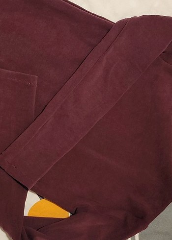 Bordo Süet Yaka ve Uzun Kollu kadın tek omuz bady - Görsel 5