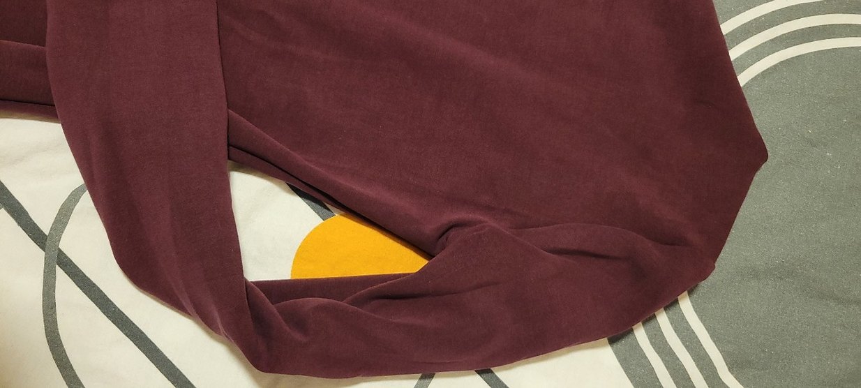 Bordo Süet Yaka ve Uzun Kollu kadın tek omuz bady - Görsel 2