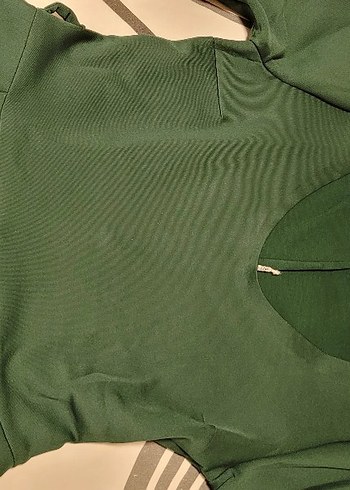 Yeşil V Yaka Kadın Mini elbise - Görsel 6