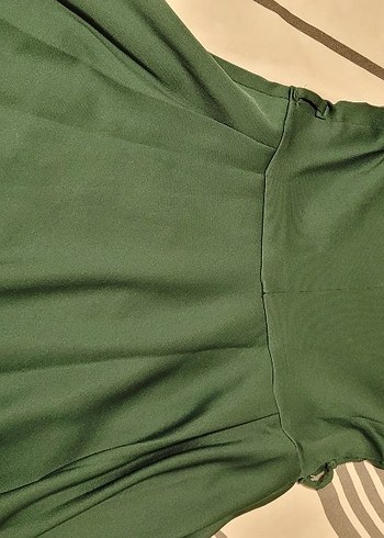 Yeşil V Yaka Kadın Mini elbise - Görsel 4