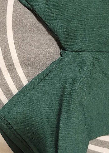 Yeşil V Yaka Kadın Mini elbise - Görsel 5