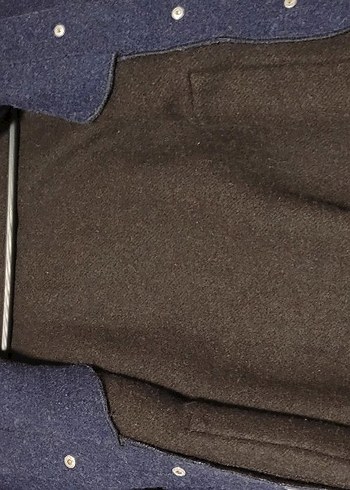 Düğmeli lacivert Yün Kadın bomber Ceket - Görsel 8