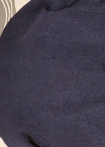 Düğmeli lacivert Yün Kadın bomber Ceket - Görsel 9