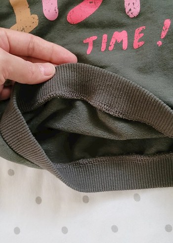 Kız Çocuk haki yeşil Uzun Kollu Sweatshirt - Görsel 3