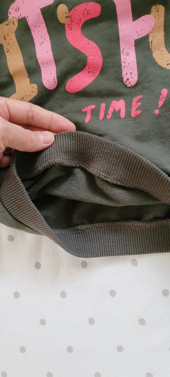 Kız Çocuk haki yeşil Uzun Kollu Sweatshirt - Görsel 3