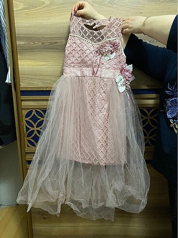 Toz pembe çocuk abiye