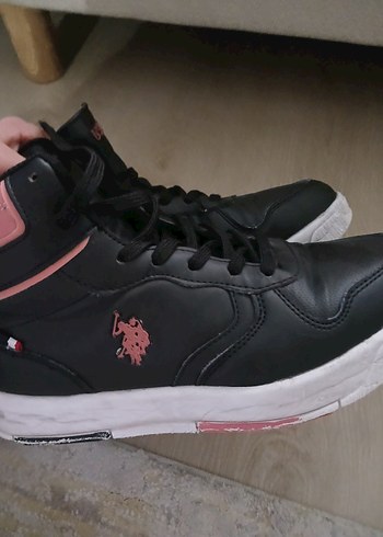 Pembe Detaylı Siyah Spor Stiletto Topuklu Kadın Spor Ayakkabı - Görsel 3