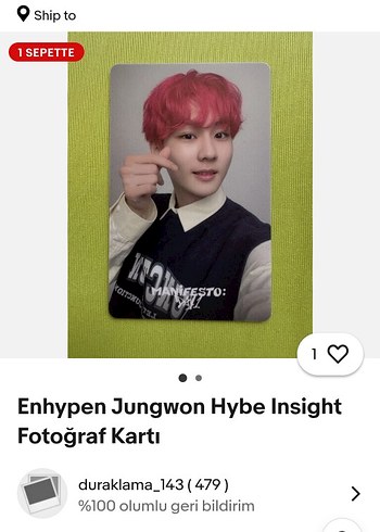 Enhypen Day1 Jungwon Photocard Hybe Insight - Görsel 3