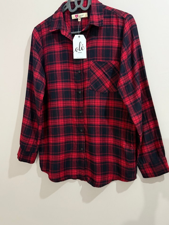 Kırmızı Ekose Desenli Gömlek - Görsel 4