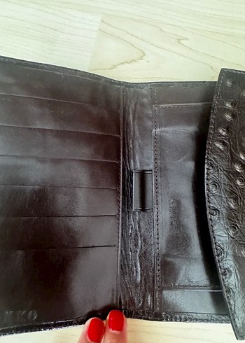 Vakko kahverengi deri kadın cüzdan - Görsel 7