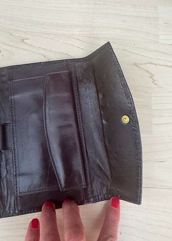 Vakko kahverengi deri kadın cüzdan - Görsel 6