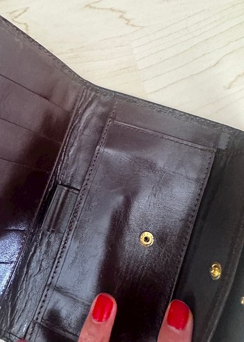 Vakko kahverengi deri kadın cüzdan - Görsel 5