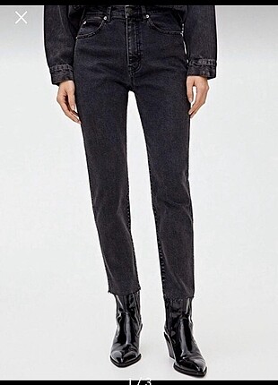 Pull and bear siyah mom jean