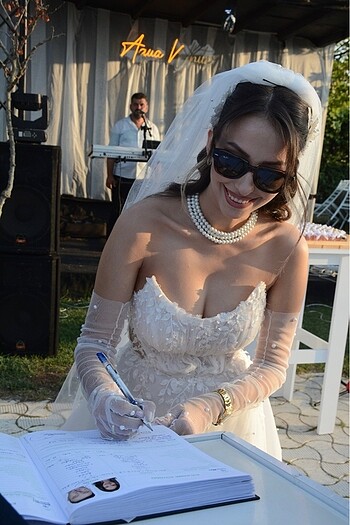 U yaka helen gelinlik - Görsel 5