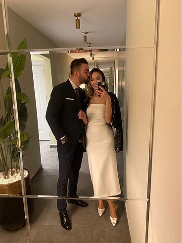 Beyaz midi zara marka elbise - Görsel 5