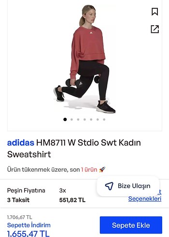 s Beden Pembe crop adidas sweatshirt