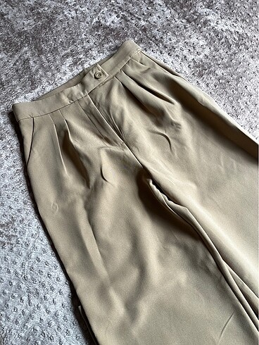 Vizon wide leg geniş paça kumaş pantolon